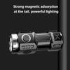 40W High Power USB Type-C Rechargeable LED Flashlight Camping Light With Side Lights and Lampshade Tail with Magnet Suitable for Exploring, Camping