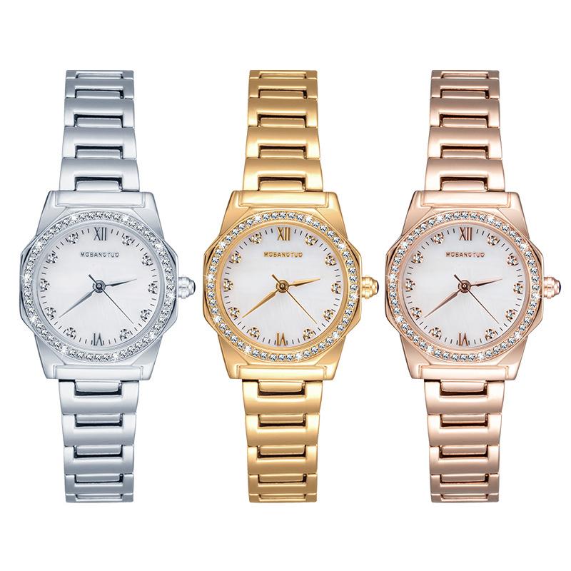 Diamond Fritillary Ladies Watch Fashion Exquisite Octagonal Waterproof Steel Belt Quartz Watch