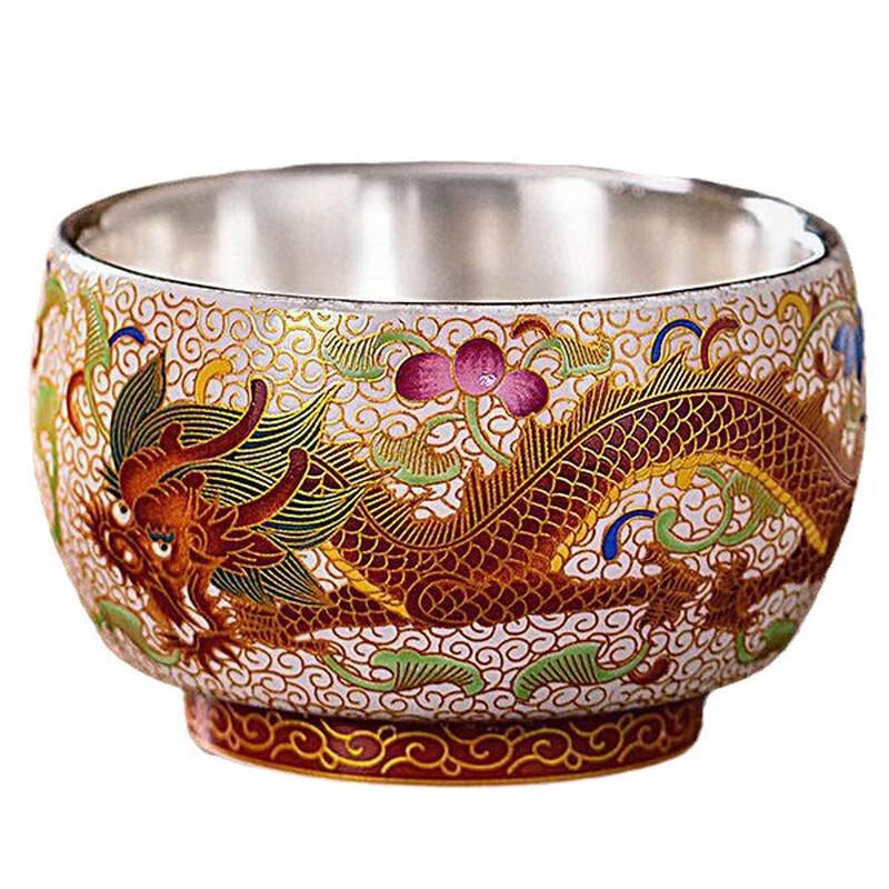 Ceramic Phoenix Teacup with Gold & Silver Details