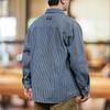 ALVEIN Casual Shirt Jacket with Hairline Cool Long Striped Men's Spring/Autumn Stripes, Collar, Sleeves, (XL)