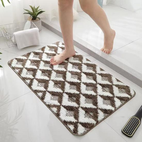 Jacquard Bathroom Rug Plush Fluffy Bath Mat