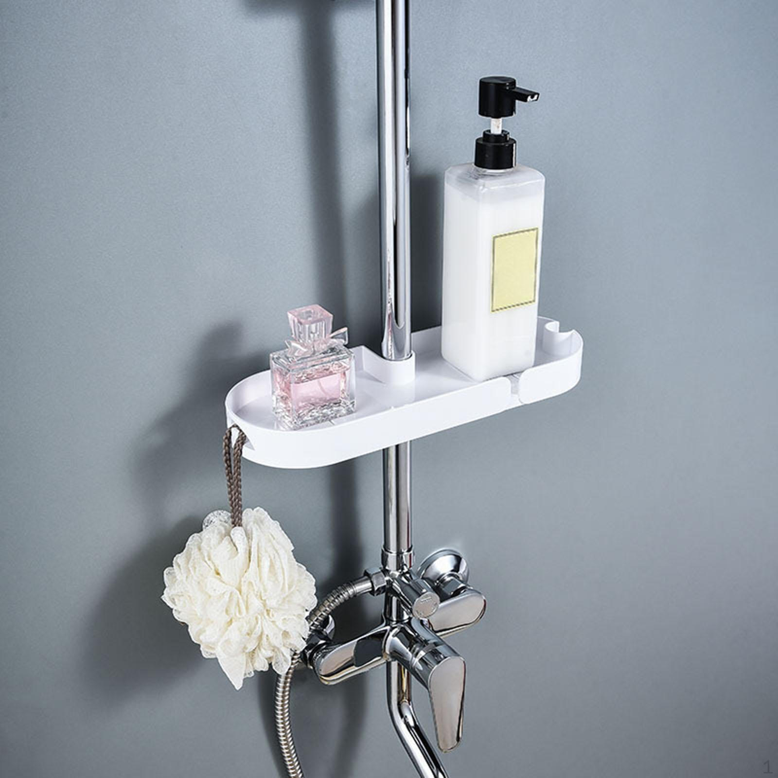 

Полка-органайзер для душа в ванной комнате для хранения мыла и губки белый