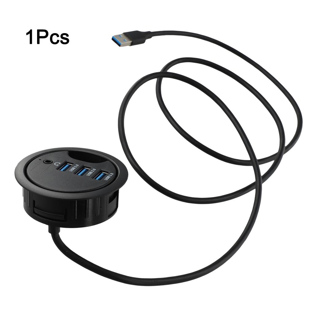 Efficient USB 3 0 Hub with Integrated Audio Interface for Headphones and Microphones Perfect for Any Workspace