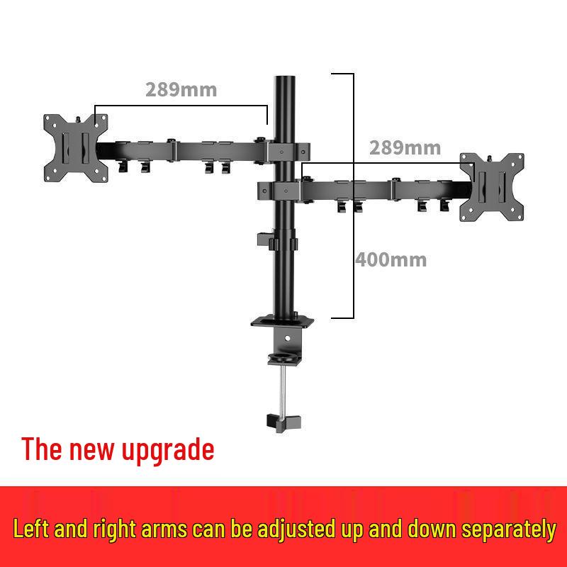 Dual Screen Rotating Monitor Stand for 14-27 Inch Displays with Adjustable Arm and Lifting Telescopic Feature