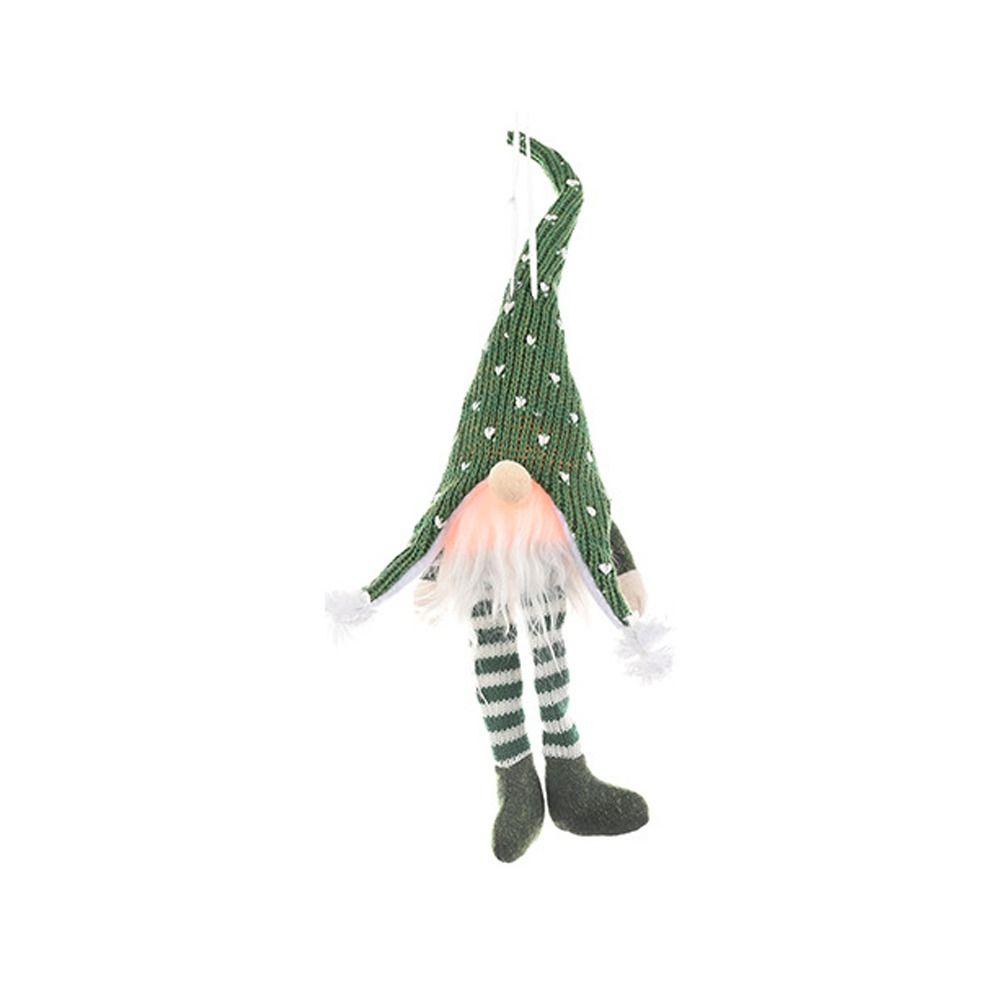 

Мультфильм Длинноногий безликий гном Украшение Подвесные рождественские гномы Мягкие игрушки Декор для офиса отеля зелёный