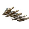 Durable 5PCS Set Step Drill Bit Set Straight Groove Multifunctional Stepped Drill Set Professional High Speed Steel Drill Bits