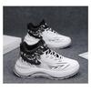 Men's High-Top Basketball Sneakers Flame Pattern Cushioned Athletic Shoes Non-Slip Thick Sole Sports Trainers