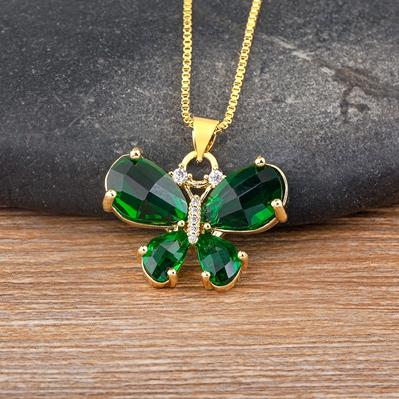 

Nidin New Fashion Women Necklace Korea Style Butterfly Pendant Lucky Gift Girl Cute Lovely Neck Jewelry Wholesale Drop shipping зелений