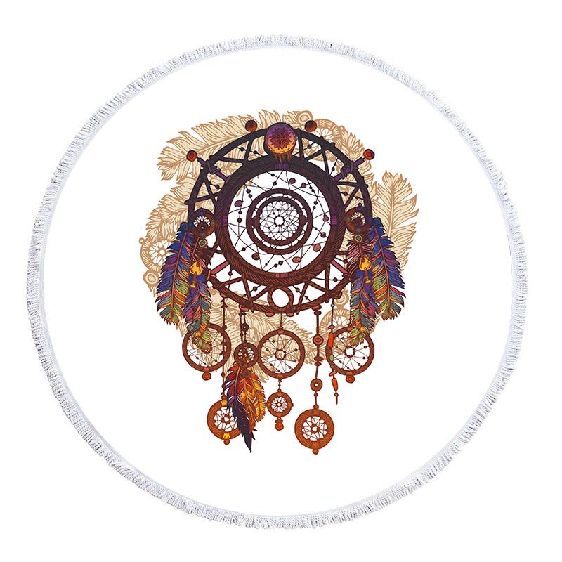 Asciugamano da Spiaggia Rotondo con Foglie Tropicali e Fiori in Microfibra per Soggiorno Decorazioni per la Casa Asciugamani da Bagno Stile Boho