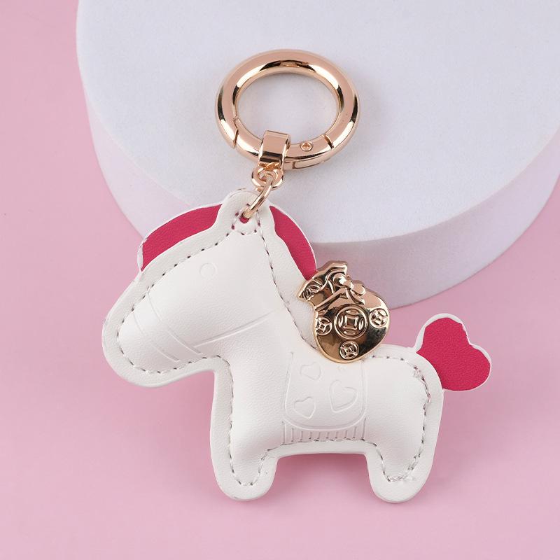 Pregevole Ciondolo Scuola in Pelle Cartoon - Portachiavi con Ciondolo Cavallo Carino Regalo