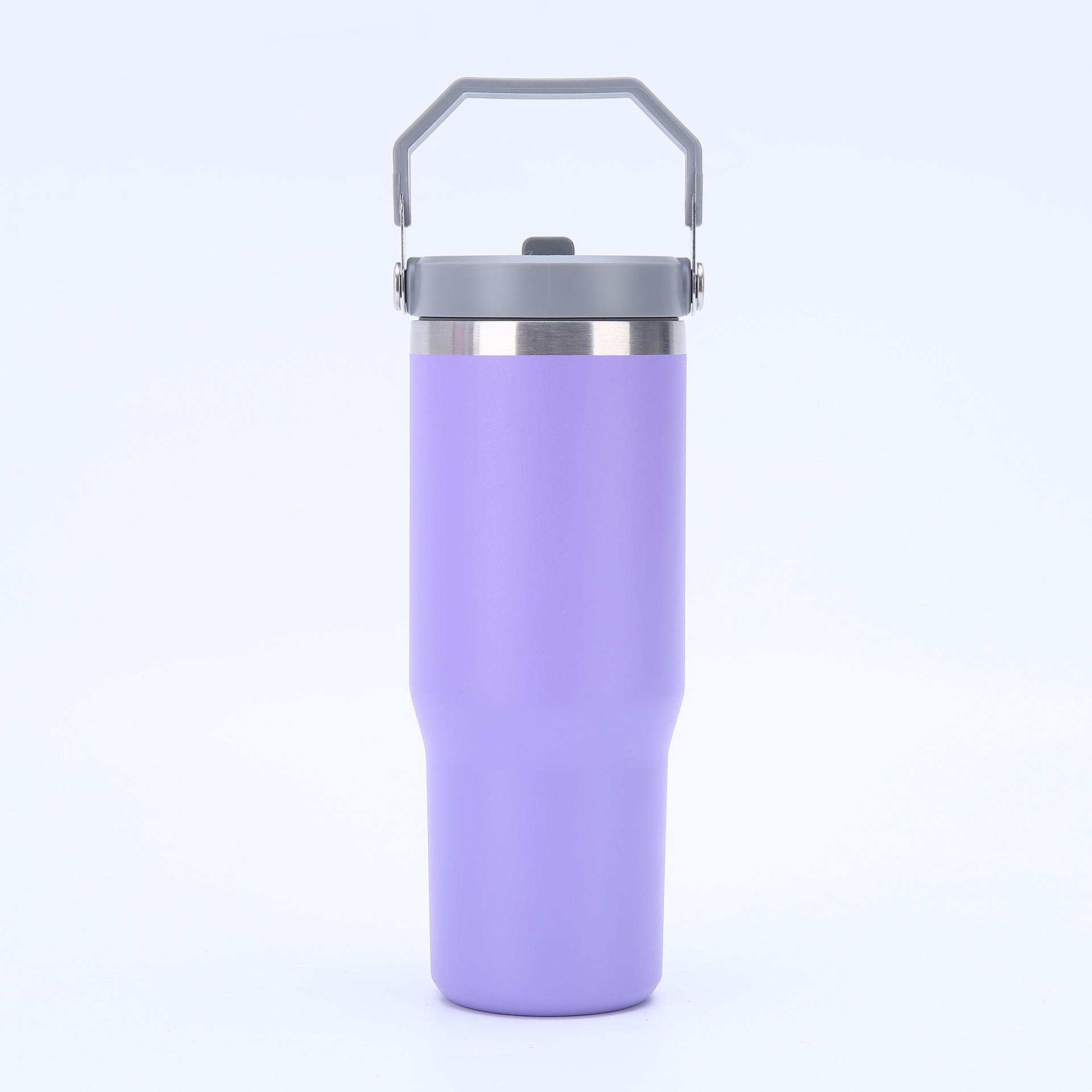

887ML Stainless Steel Thermal Water Bottle Keeps Cold and Heat Thermal Mug Portable Tumbler Vacuum Flask Car Insulated Cup 30oz фіолетовий