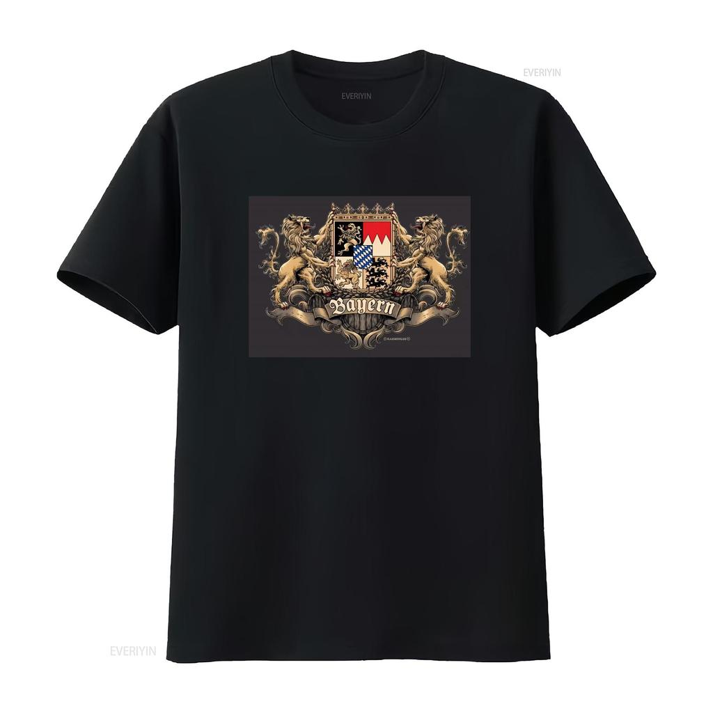 Męska Koszulka z Herbem Lwa Bawarii Unikalny Design z Napisami Idealna dla Mężczyzn Wysoka Jakość vintage Prana homme Codzienna Miękka