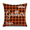 New Autumn Pillow Cover Watercolor Plaid Printed Maple Leaf Pumpkin Letter Pillow Home Cushion