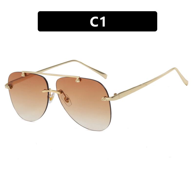 Frog-Shaped Frameless Sunglasses: 2024 Women s Fashion Metal Street Style As Shown