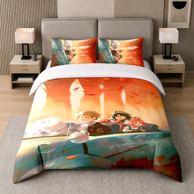 3Pcs Bed Set,Spy × Family 1 Duvet Cover and 2 Pillowcases, Printed Bedding Decor For Guest Room