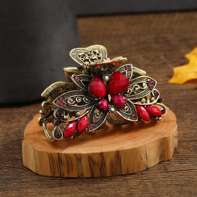 Elegante Retro Schmetterling Harz Haarspange: High-End Luxus-Accessoire für Mittleres bis Dickes Haar