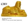 Golden Sphinx Decor Egyptian Collectible Figurine, 3D Printed Mini Statue, Vintage Egypt Souvenir Ornament for Home Desktop Decoration Luxury