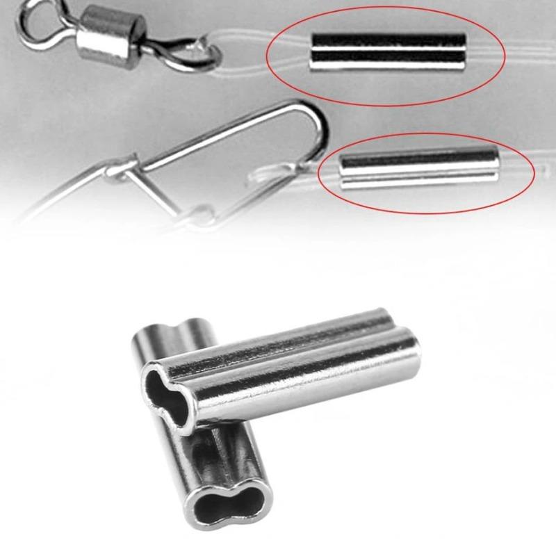 Fishing Crimping Pliers with Single/Double Copper Crimp Sleeves Fishing Line Pipe Crimp Connector Tackle Tools for Pesca Accessories