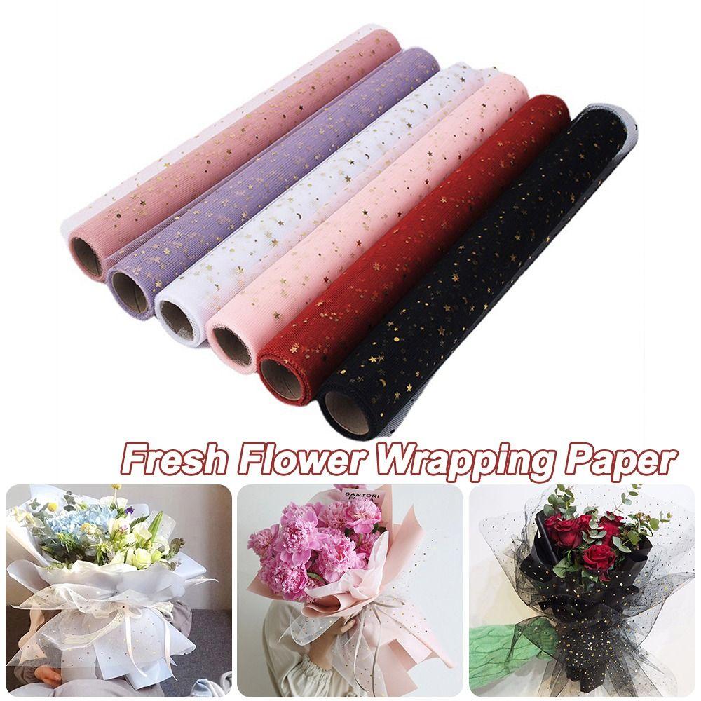 50cm Breite Frischblumen-Verpackungspapier Stern Mond DIY-Strauß-Verpackungspapier Heißprägung Floristen-Verpackungsmaterial