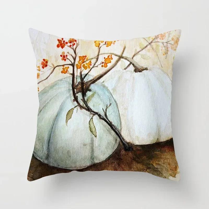 Pumpkins Cushion Cover Happy Halloween Pillow Covers Cartoon Home Decor Soft Peach Skin for Sofa Bed Decorative Cases 45x45cm