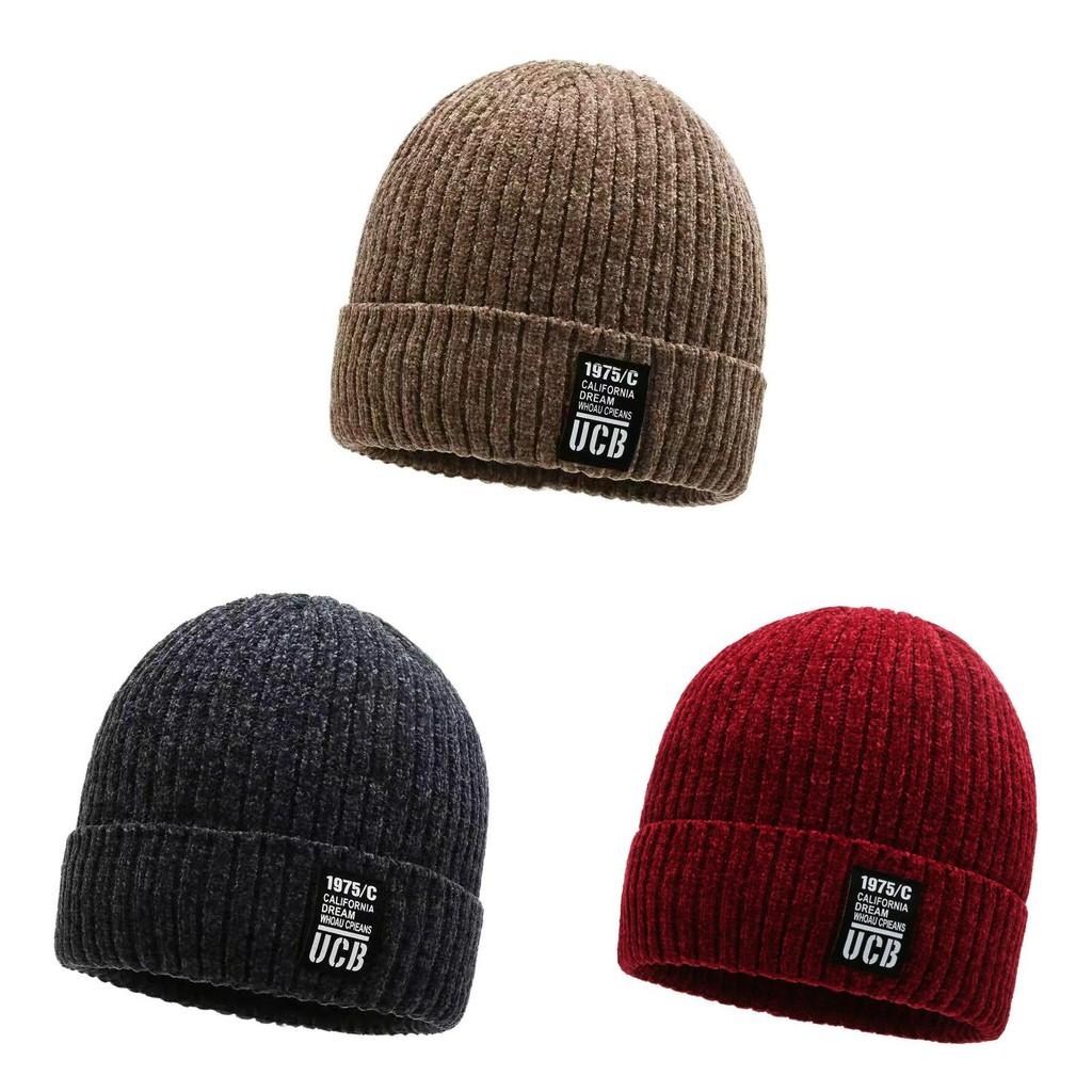 Knitted Solid Color Hat Letter Printing Beanie Caps Windproof Gifts Fashion