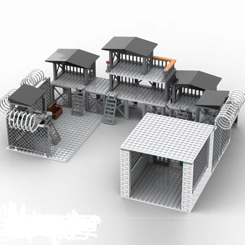 High-Quality Children'S High-Quality Building High-Quality Block Play sets Army style High-Quality Base High-Quality Prison Building design