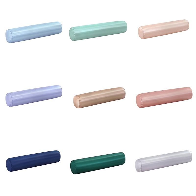 Summer Stuffed Silky Pillow Round Bolster Long Body Support Pillow Satin Ice Silk Neck Waist Pillow Pedicure Beauty Foot Cushion