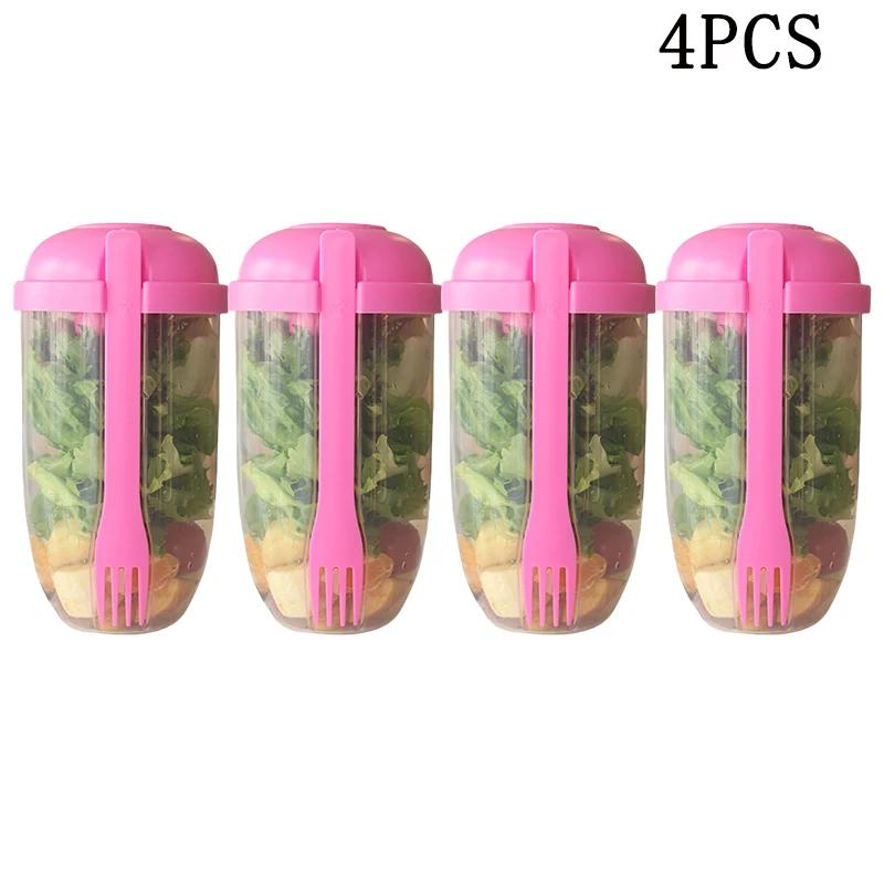 8Pcs Fresh Salad Cup Fruit Vegetable Salad Cup Salad Meal Shaker Cup Container Fork Salad Holder Large Capacity Food Box