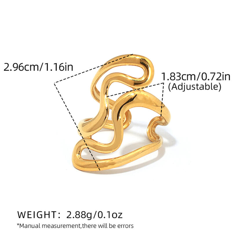 Stainless Steel Geometric Opening Rings for Women Men Adjustable Multi Layer Hollow Waterproof Rings Banquet Jewelry Accessories