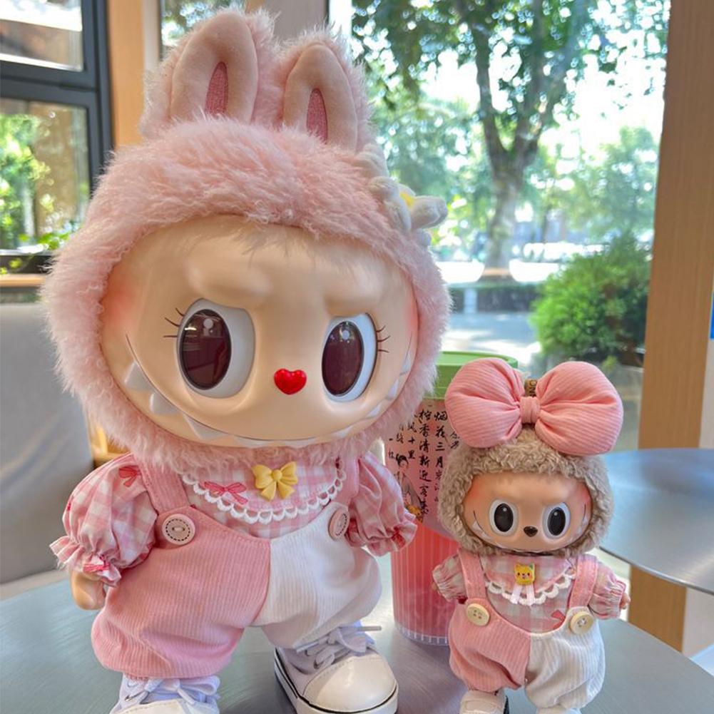 For 17cm/38cm Labubu Doll Clothes Fashion Clothes Shirts Overalls Doll Clothes Color Match Dolls Accessories Cute Decoration Little Clothes