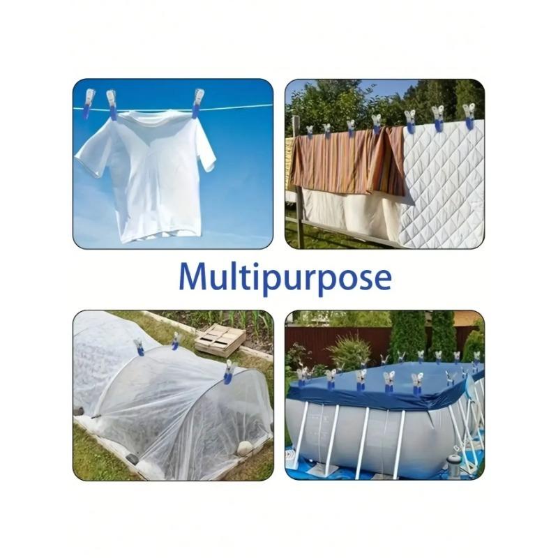 Strapazierfähige Poolabdeckungsklammern aus Edelstahl mit blauen Kunststoffgriffen - Hochbelastbare winddichte Federklemmen für sichere Über-