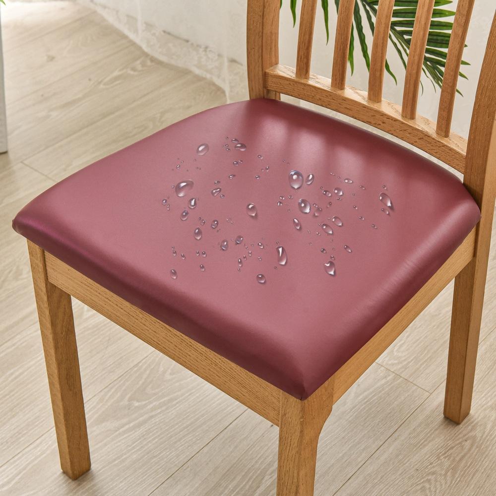 Pu Waterproof, Square Cushion Package Chair Cover, Chair Seat Cover, Chair Cover, Leather Hotel Chair Protective Cover Home