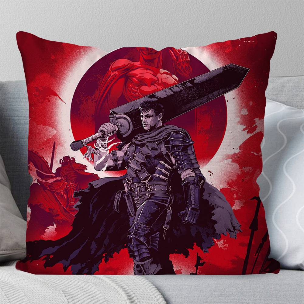 Berserk Guts Anime Pillow Case Fashion Square Pillowcase Bedroom Sofa Room Ins Decoration Leisure