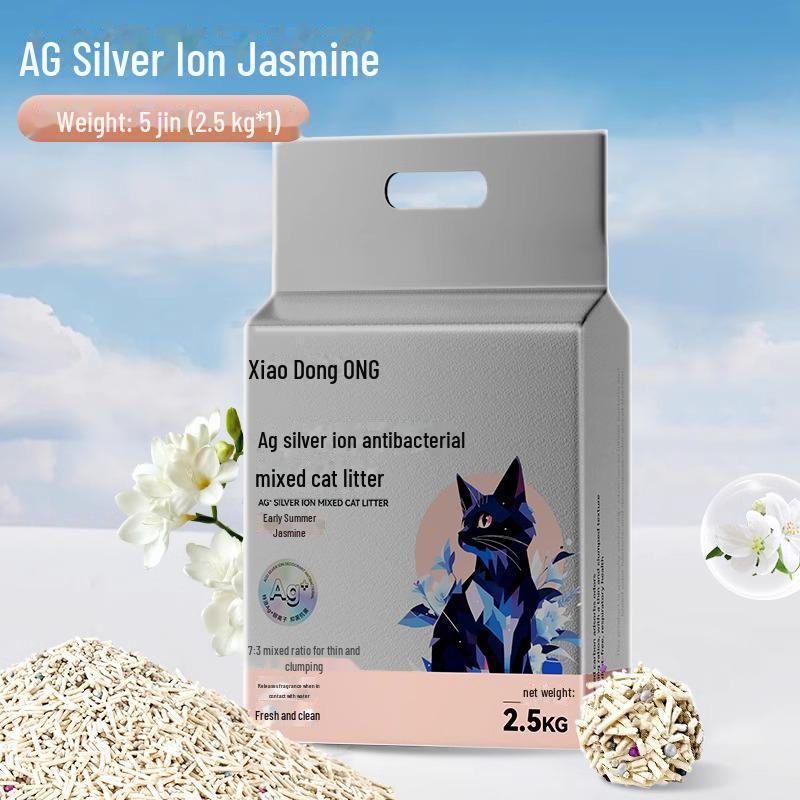 

Наполнитель для кошачьего туалета Xiaodong Ag с ионами серебра и активированным углем, с тофу, с низким содержанием пыли, дезодорирующий, бентонит, 20 фунтов