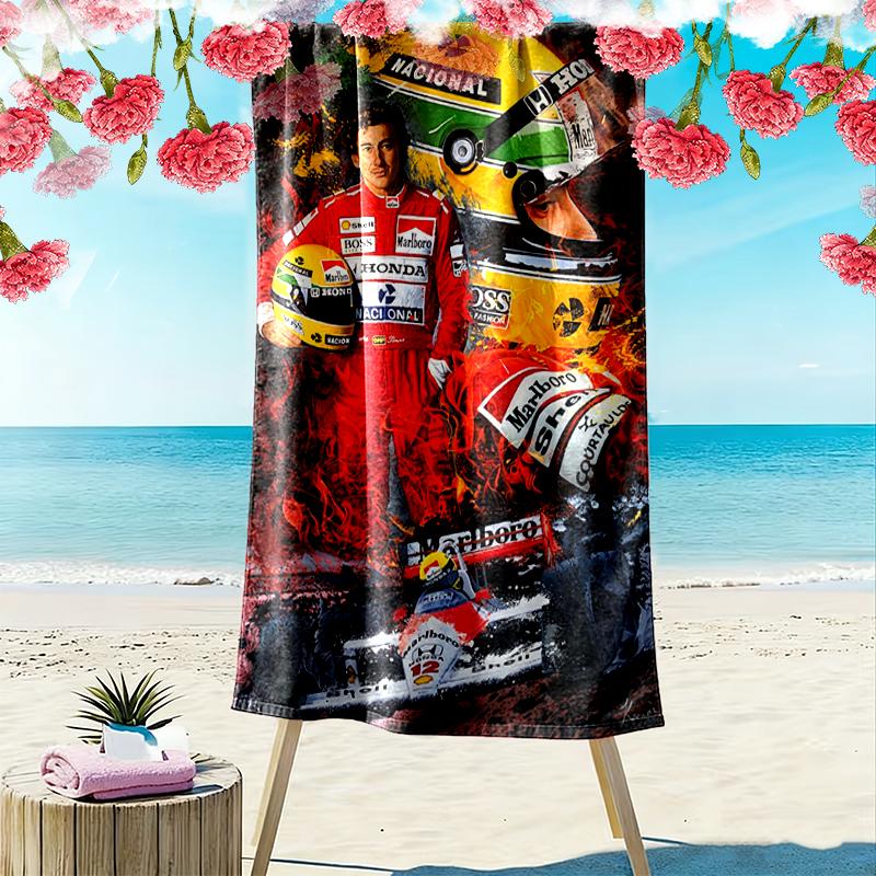 Ayrton Senna Druck Strandtuch, Großes Weiches Schnelltrocknendes Handtuch für Strand Camping Schwimmen