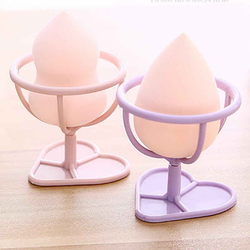 3Pcs Women Makeup Beauty Powder Puff Egg Sponge Display Stand Holder Drying Rack