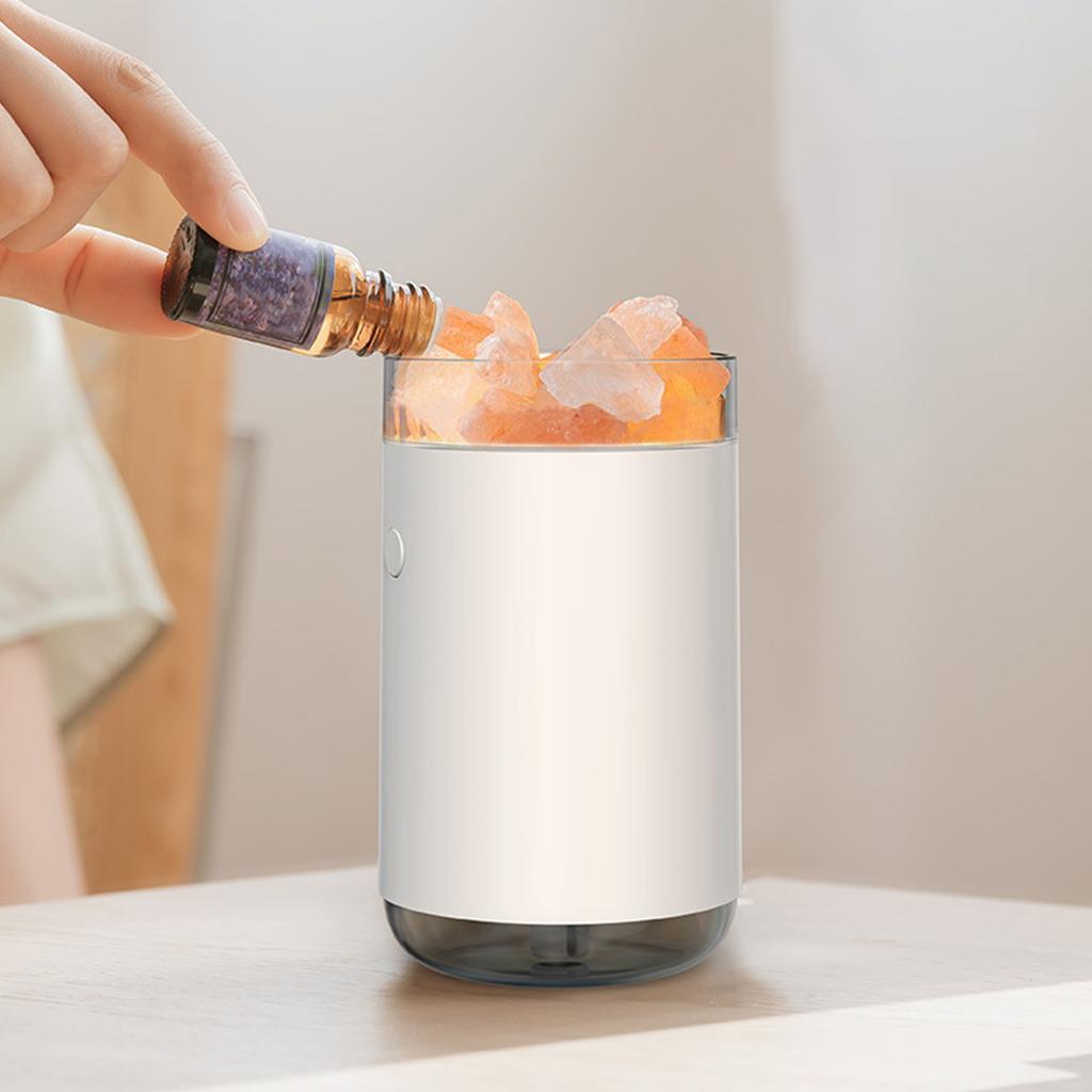Humidificateur Diffuseur de Sel USB Diffuseur Humidificateur de Bureau avec Effet de Lumière Colorée