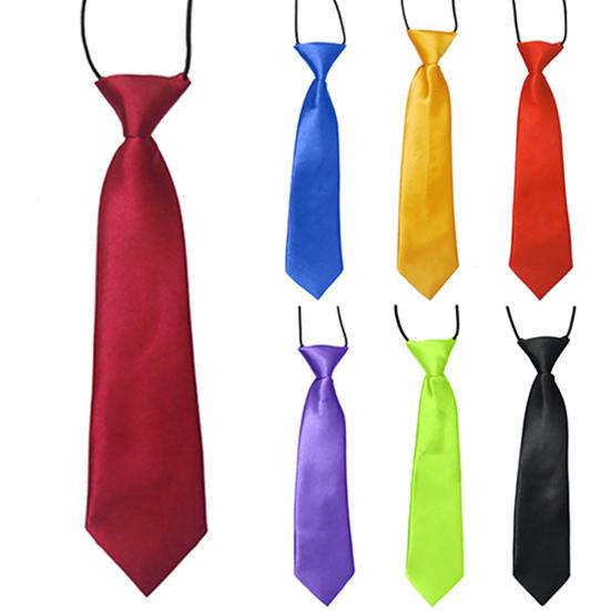 Necktie Breathable Elastic Solid Color Boy Stain Necktie for Wedding