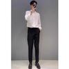 2025 Men's Slim Fit Non-Iron Long-Sleeve Business Shirt - Light, Mature Korean Style for Spring and Autumn