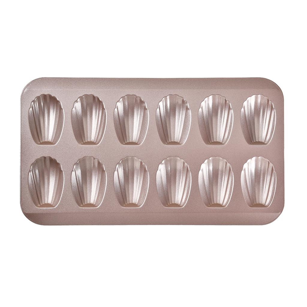 12-Cavity Nonstick Madeleines Pan Thickened Carbon Steel French Shell Cake Mold Dessert Pastry Pan 12-Cup For Home Baking Party