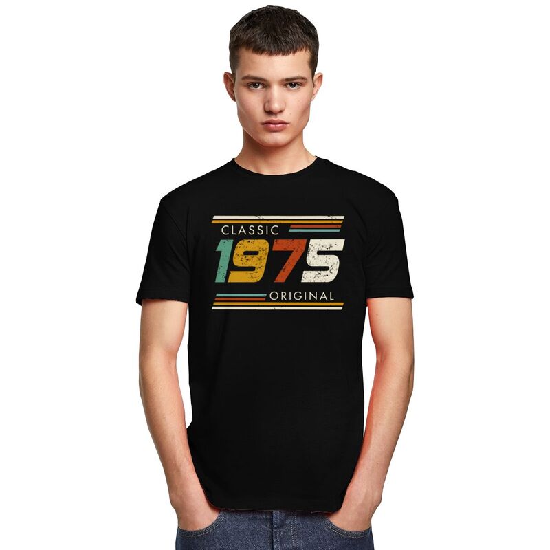 Fashion 50th Classic 1975 Original T Shirt Men Short Sleeve Custom Years Birthday Gift Tshirts Casual Tee Tops Slim Fit Tshirts