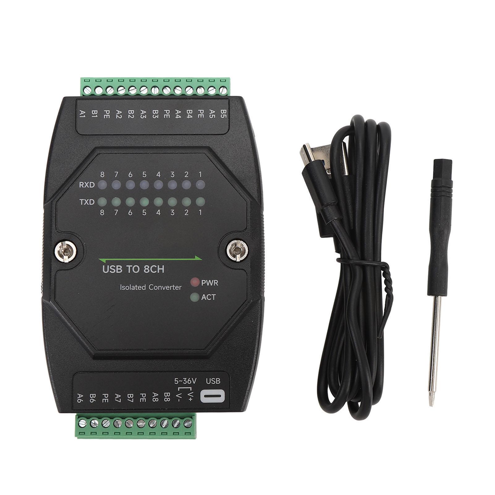 

Перетворювач USB на RS485 1200 біт/с на 921600 біт/с Тип C на 8-канальний ізольований адаптер послідовного порту RS485