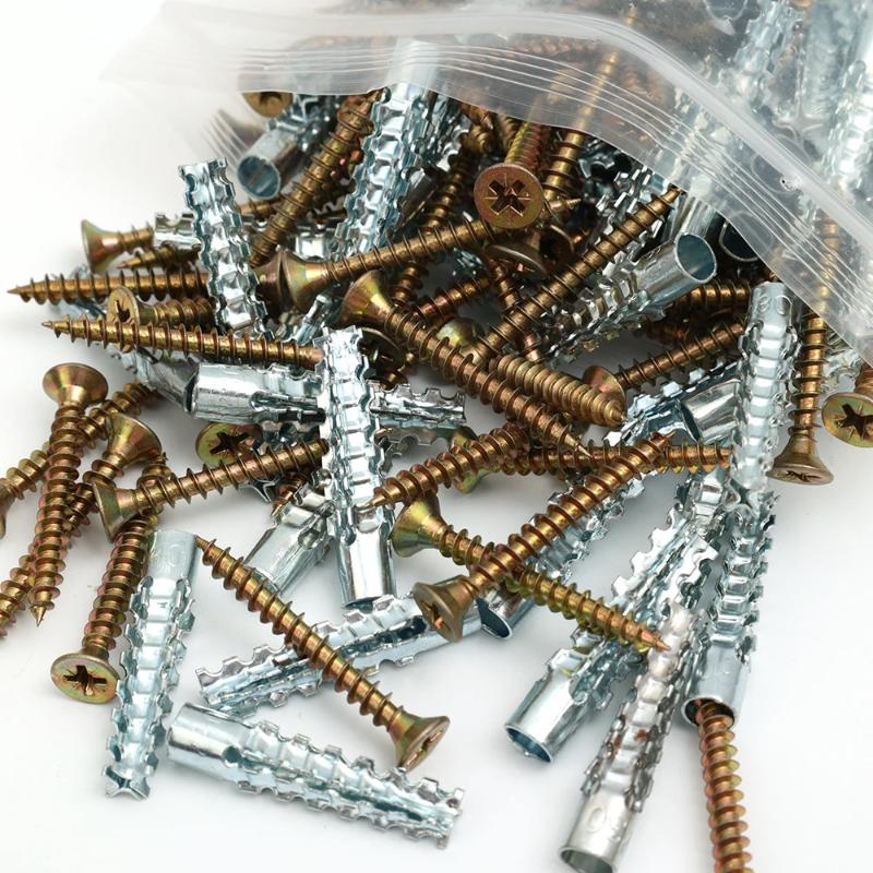 50Pcs 6Mm Expansion Pipe For Hollow Walls Metal Expansion Screws Kit Self Tapping Screws Pipe Drilling Plug Fastener Bolt