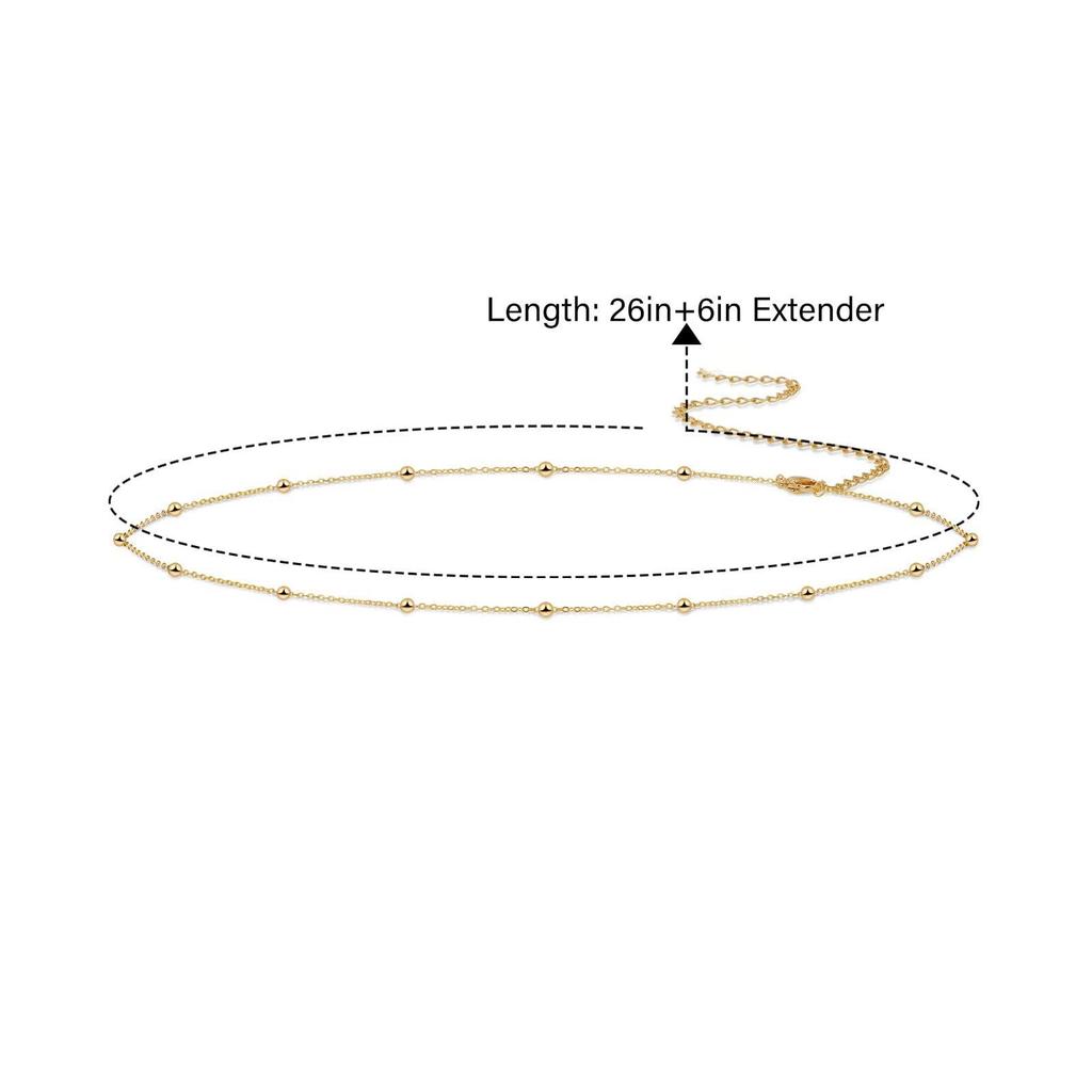 18K Gold-Plated Stainless Steel Beaded Waist Chain with Cross Clip - Women's Summer Jewelry.
