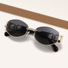 Retro Metal Oval Glasses for Men and Women Fashion High-end Trend Sun Protection Sunshade Outdoor Sunscreen  Eyewear