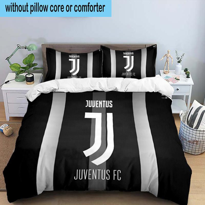 Juventus Heartbeat Logo 3PCS Bedding set,Ideal for1pc Duvet Cover And 2pcs Pillowcases Perfect for Christmas gift,Ideal for Bedroom, Dormitory
