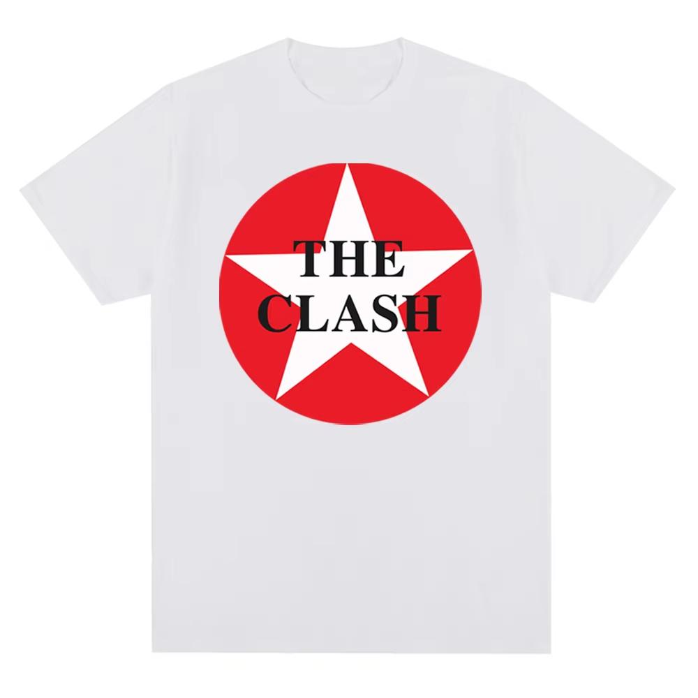 New Crew Neck The Clash London Calling Vintage Design Print Graphic T Shirt Men Music Rock Band Cotton Tees Unisex Clothing Top