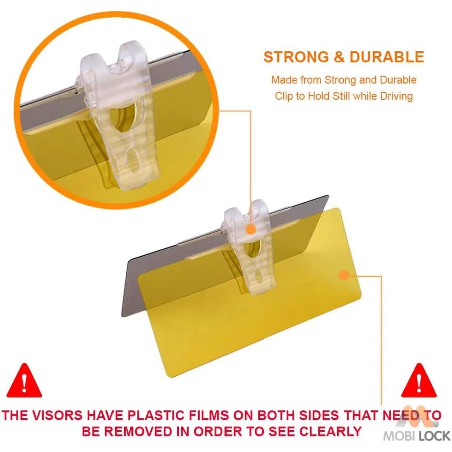 Tac Extension, 2 in 1 for Day and Night Anti-Glare, Anti Dazzle and Anti UV HD Automobile Windshield Visor by Mobi Lock