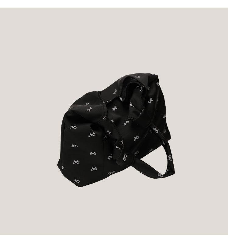 Niche Design Women's Bow Canvas Foldable Tote - 2024 Fashion