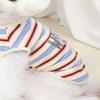 1pc-Pet Swing Bear Print Red Striped Vest Cat and Dog Cute Animal Theme Pet Clothing